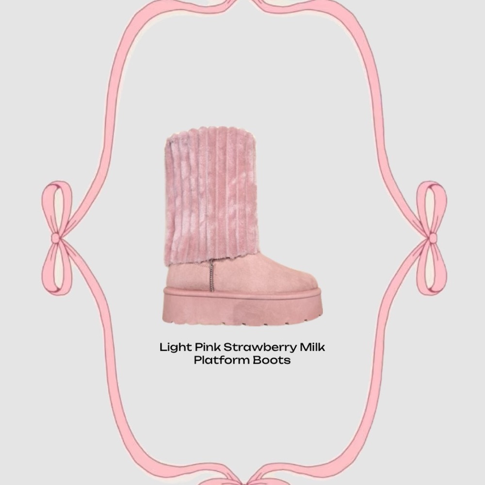 Light Pink Fur Boots